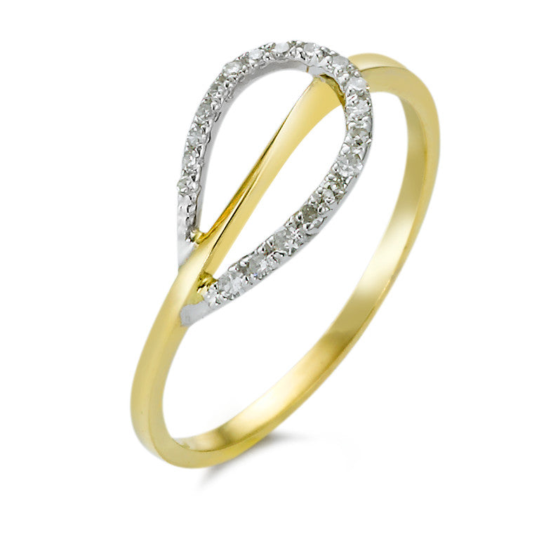 Anello Oro giallo 750/18 carati Diamante 0.12 ct, 19 pietra, w-si