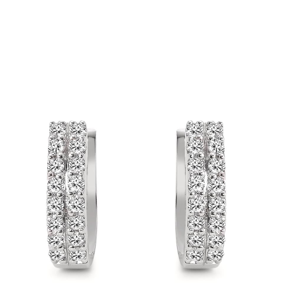 Orecchini circolari Oro bianco 750/18 carati Diamante 0.57 ct, 32 pietra, w-si