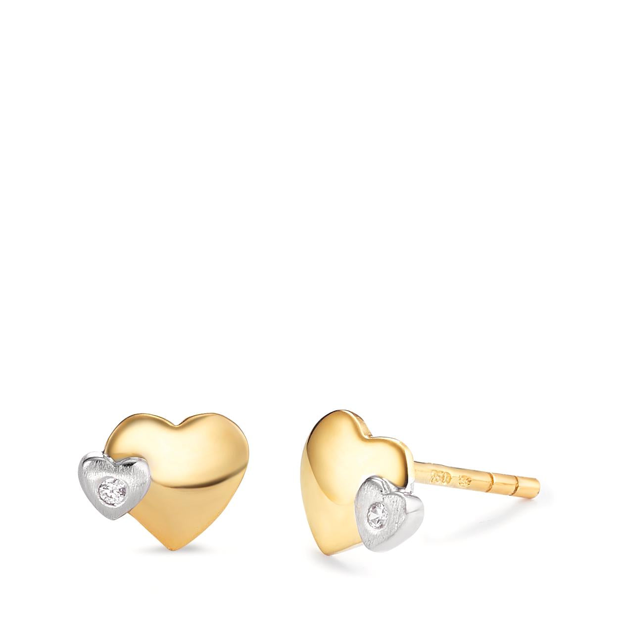 NKlaus Single-Ohrstecker 10x4mm Infinity Ohrstecker 18 Karat Gelb Gold Verg