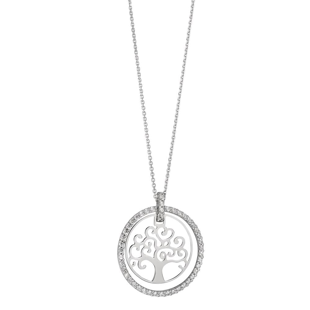 Collana in Oro 18K con Ciondolo Albero della vita tondo zirconato - Gioielleria online Guerriero pozzuoli- preziosi oro