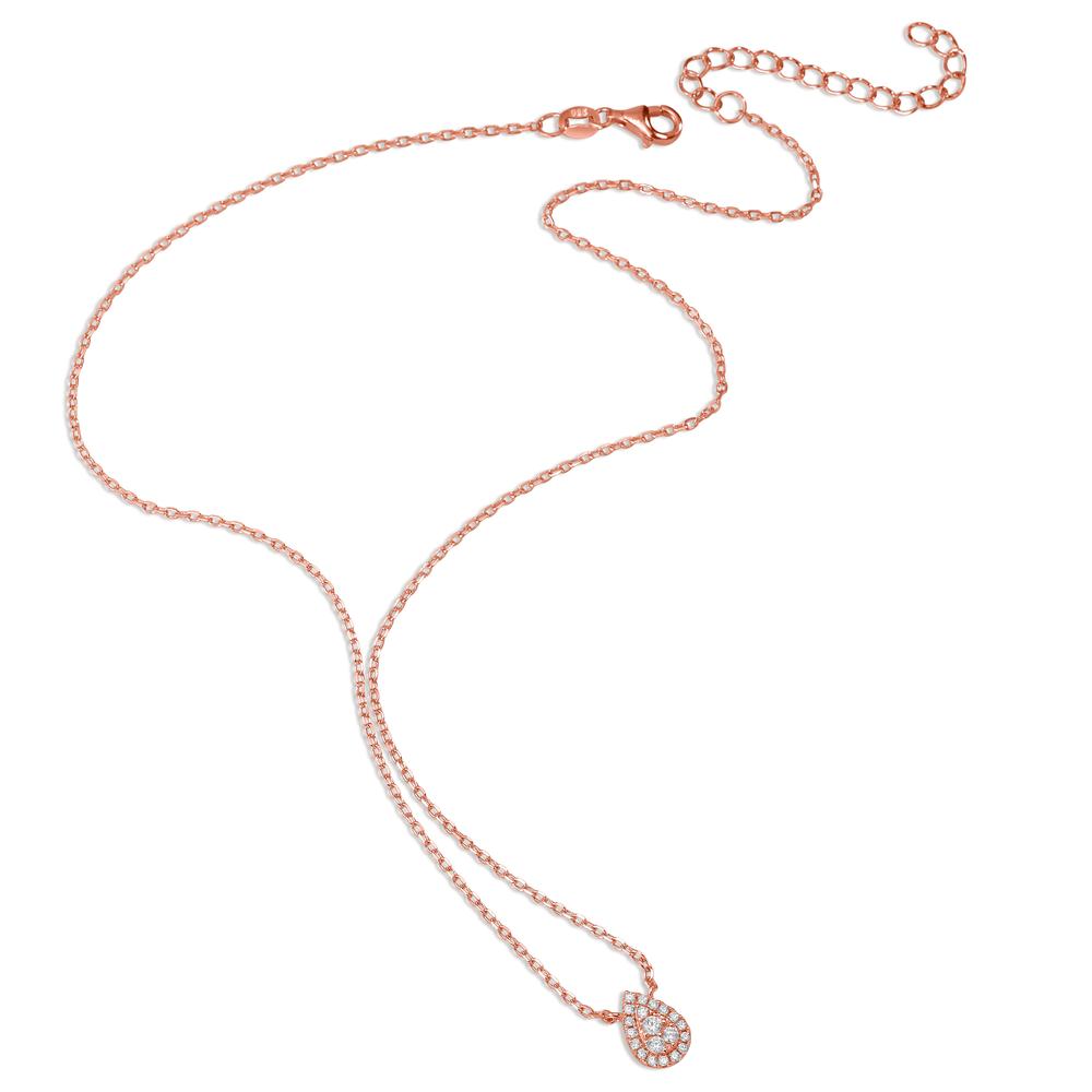 Collier Silber Zirkonia rosé vergoldet 39-44 cm verstellbar