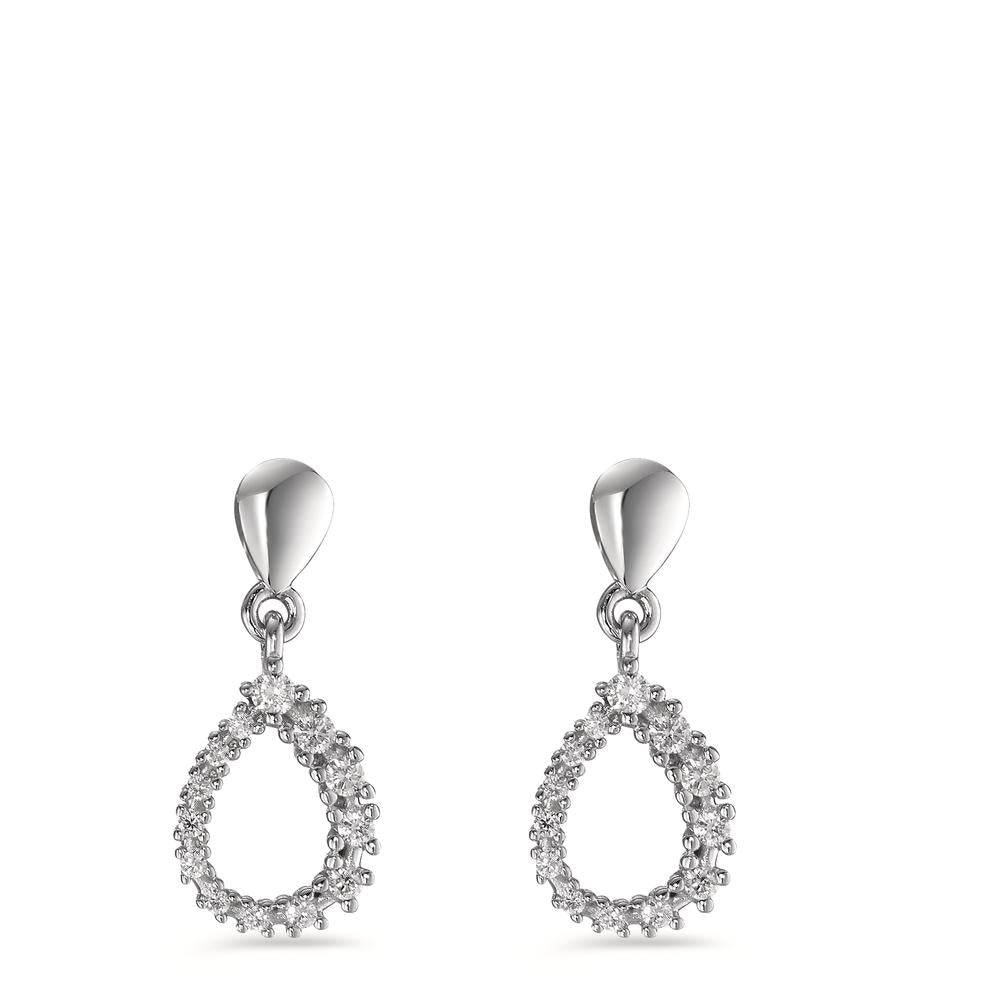 Pendant d'oreilles Or blanc 18K Diamant 0.19 ct, 26 Pierres, brillant, w-si