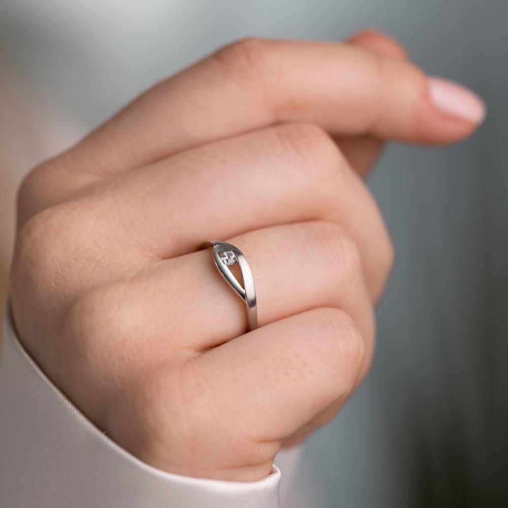 Bague Or blanc 9K Zircone