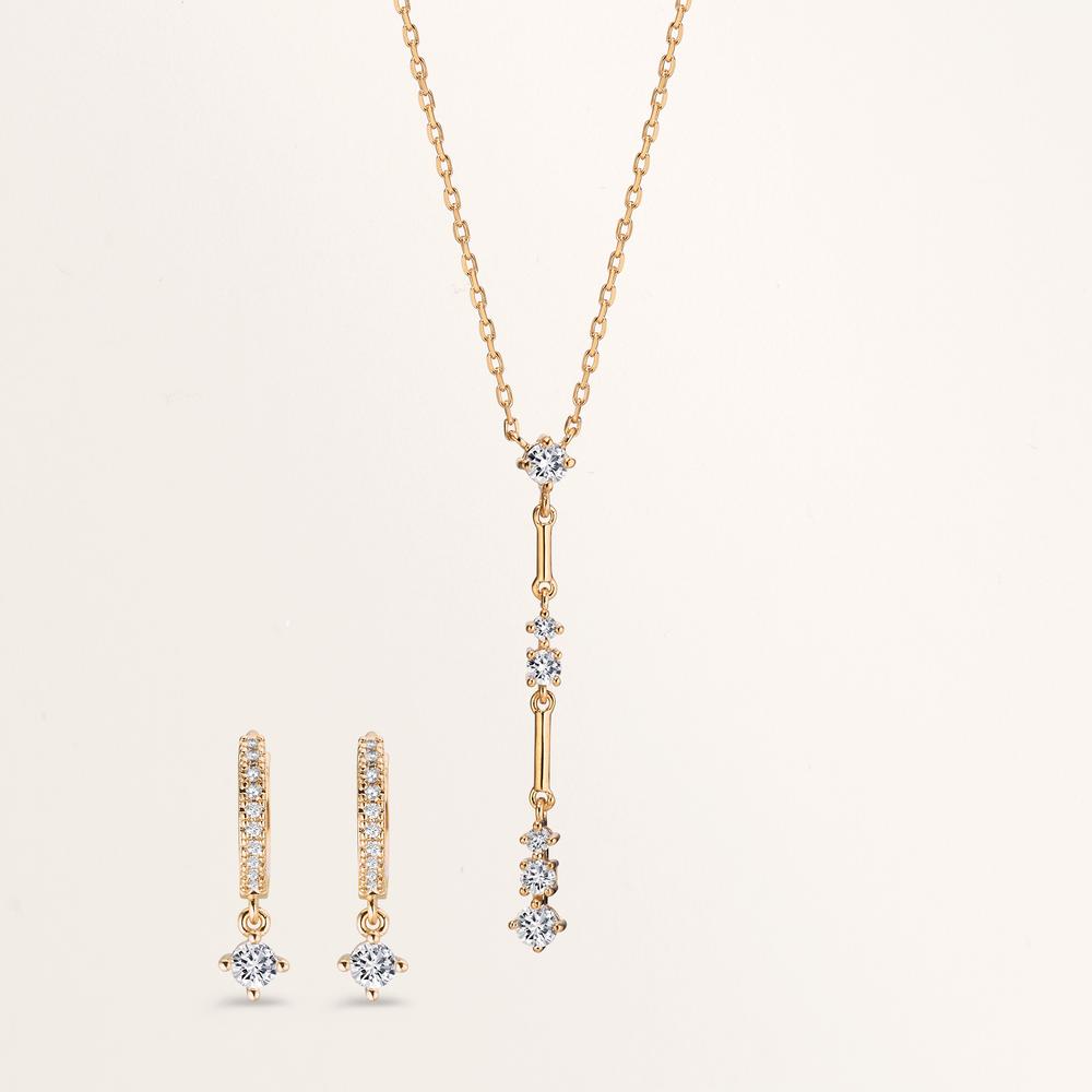 Y-Collier Bronze Zirkonia vergoldet 40-45 cm verstellbar