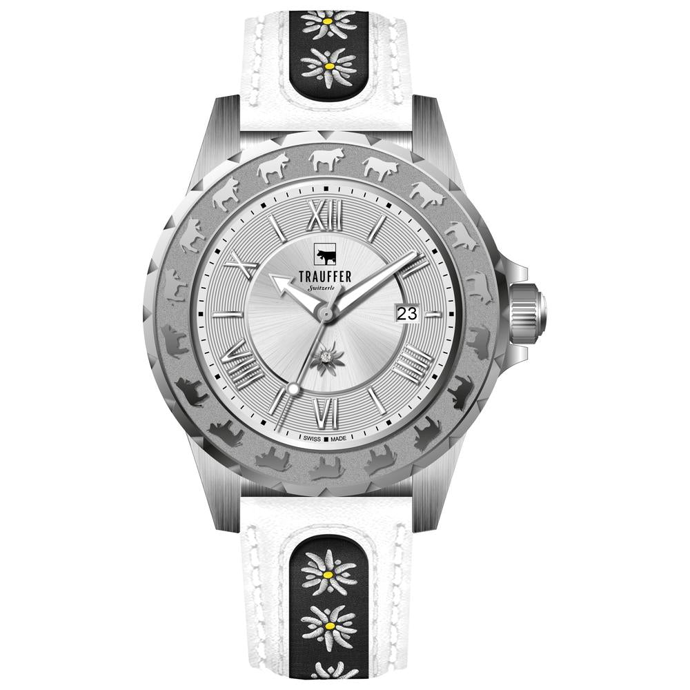 Uhr Edelstahl Zirkonia Edelweiss Ø34 mm – Rhomberg Schmuck