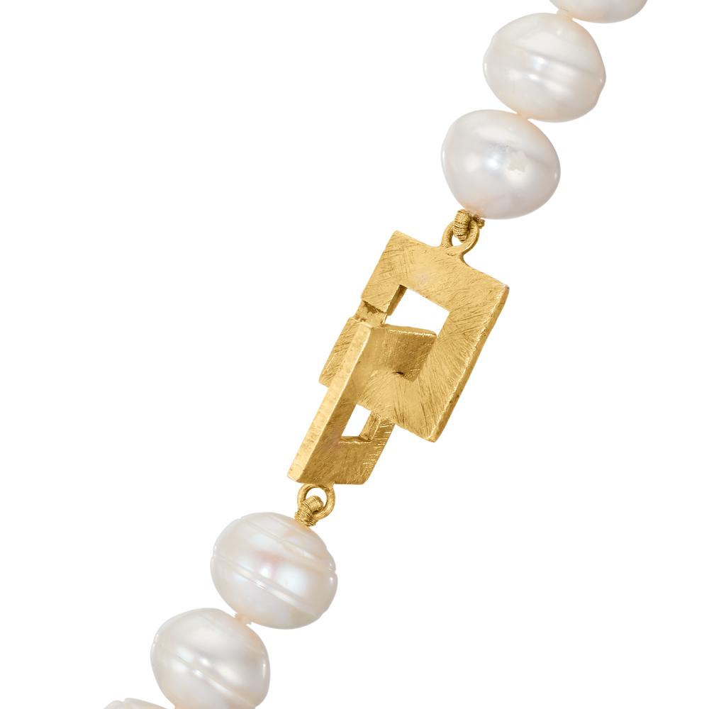 Collier Silber Süsswasserzuchtperlen 10-10.5 mm 52 cm