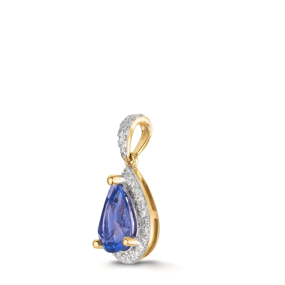 Ciondolo Oro giallo 750/18 carati Tanzanite 1.01 ct, Diamante 0.12 ct, w-si