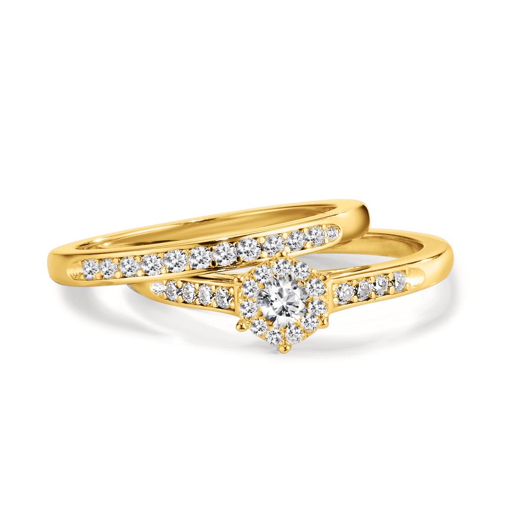 Fingerring Silber Zirkonia vergoldet