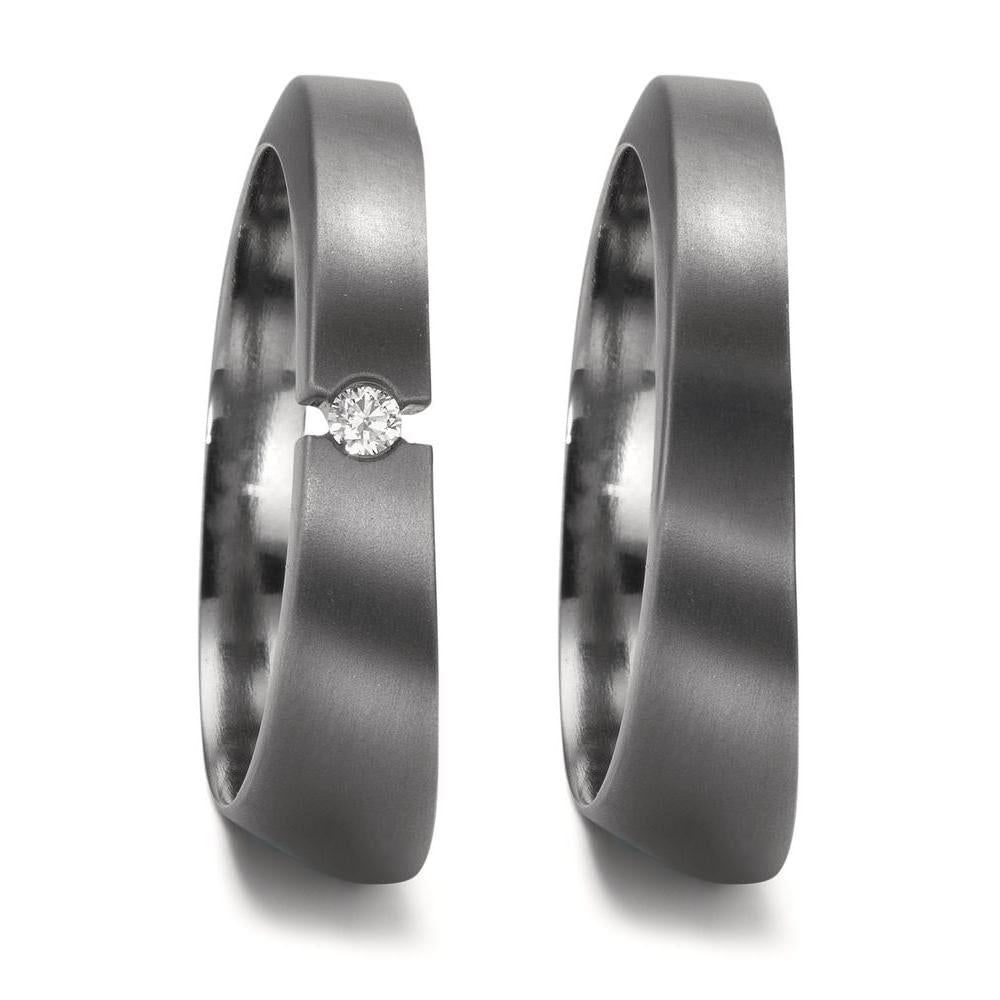 Partnerring 999 Tantal Diamanten 0.03 ct, w-si