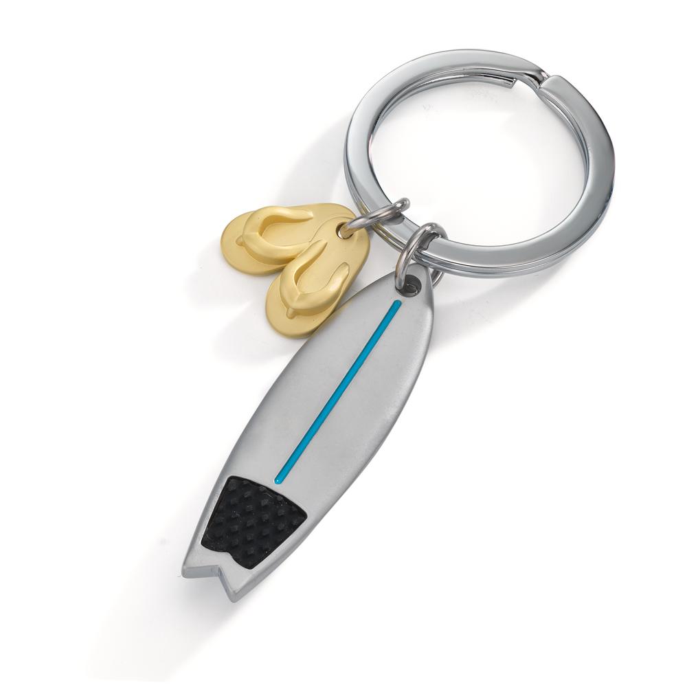 Schlüsselanhänger Metall Surfboard mit Flipflops Ø35 mm