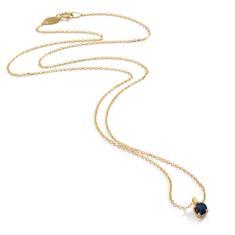 Collana Oro giallo 750/18 carati Zaffiro 0.28 ct 42 cm