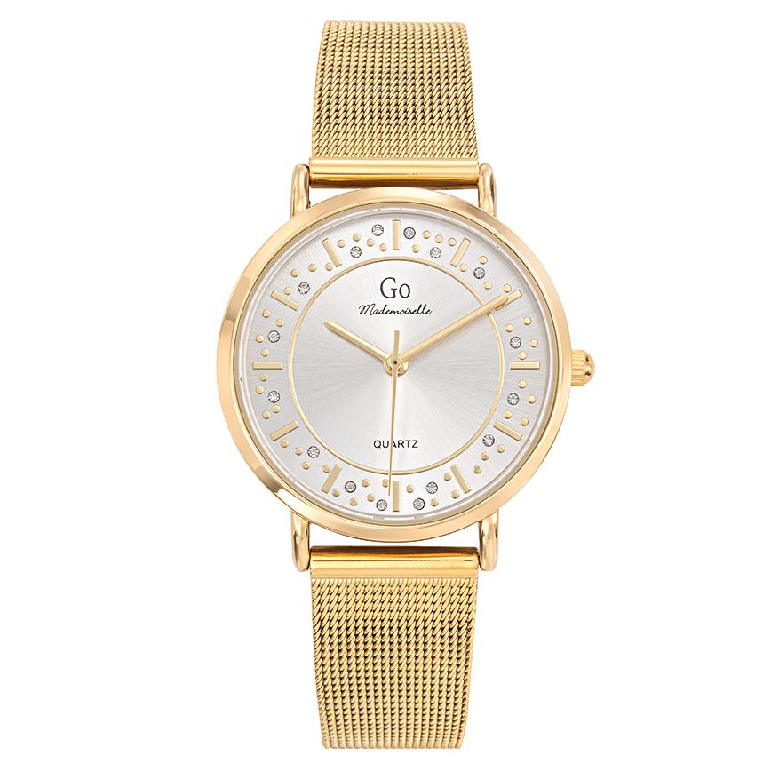 Montre Acier inoxydable, Métal Cristal jaune PVD Ø34 mm