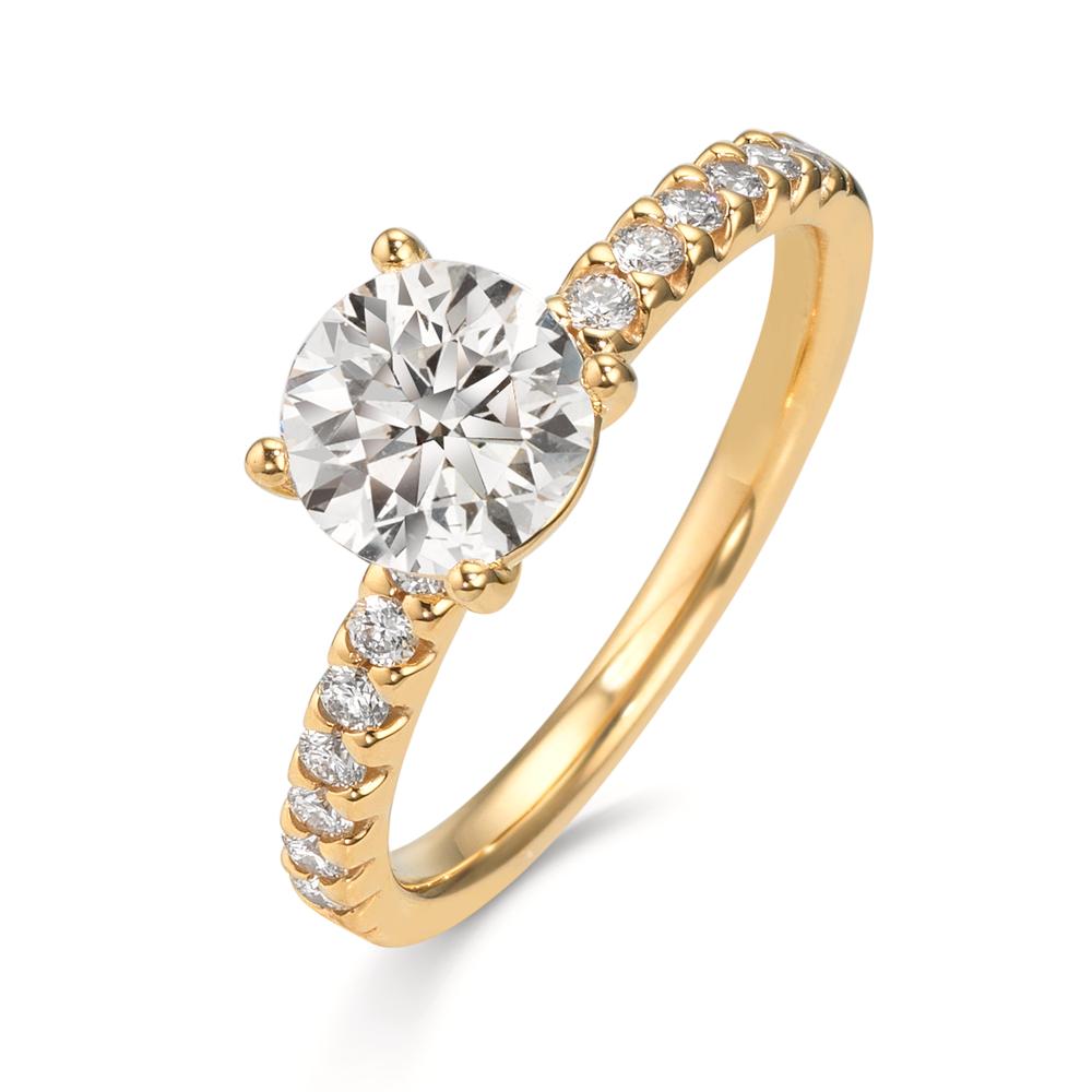 Anello solitario Oro giallo 750/18 carati Laboratorio di diamanti