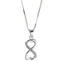 Halskette mit Anhänger Silber Infinity 42 cm