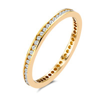 Memory Ring 750/18 K Gelbgold Diamant 0.25 ct, 50 Steine, w-si