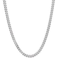 Flachpanzer-Halskette Silber  55 cm