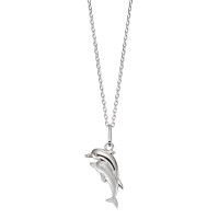 Halskette mit Anhänger Silber Delfin 38-40 cm verstellbar
