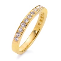 Memory Ring 750/18 K Gelbgold Diamant weiss, 0.50 ct, 17 Steine, Brillantschliff, w-si