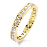 Memory Ring 750/18 K Gelbgold Diamant weiss, 1 ct, 33 Steine, Brillantschliff, w-si