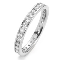 Memory Ring 750/18 K Weissgold Diamant weiss, 0.65 ct, 30 Steine, Brillantschliff, w-si