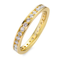 Memory Ring 750/18 K Gelbgold Diamant weiss, 0.65 ct, 34 Steine, Brillantschliff, w-si
