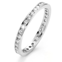Memory Ring 750/18 K Weissgold Diamant weiss, 0.50 ct, 42 Steine, Brillantschliff, w-si