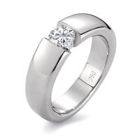 Solitär Ring 750/18 K Weissgold Diamant weiss, 0.50 ct, Brillantschliff, w-si