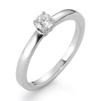 Solitär Ring 750/18 K Weissgold Diamant weiss, 0.20 ct, Brillantschliff, w-si