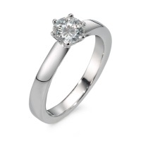 Solitär Ring 750/18 K Weissgold Diamant weiss, 0.75 ct, Brillantschliff, w-si, IGA