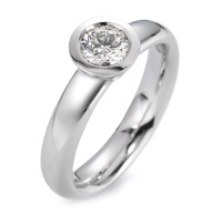 Solitär Ring 750/18 K Weissgold Diamant weiss, 0.50 ct, si rhodiniert