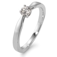 Solitär Ring 750/18 K Weissgold Diamant weiss, 0.15 ct, w-si
