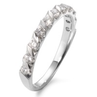 Memory Ring 750/18 K Weissgold Diamant weiss, 0.40 ct, 11 Steine, w-si