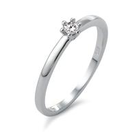 Solitär Ring 750/18 K Weissgold Diamant weiss, 0.07 ct, Brillantschliff, w-si