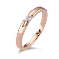 Solitär Ring 750/18 K Rosegold Diamant weiss, 0.06 ct, Brillantschliff, w-si