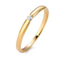 Solitär Ring 750/18 K Gelbgold Diamant weiss, 0.04 ct, Brillantschliff, w-si