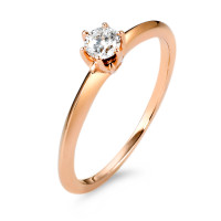Solitär Ring 585/14 K Rosegold Diamant 0.20 ct, w-si