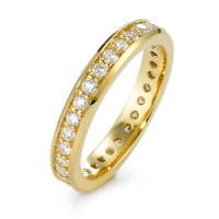 Memory Ring 750/18 K Gelbgold Diamant 0.80 ct, 33 Steine, w-si