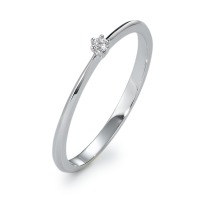 Solitär Ring 750/18 K Weissgold Diamant 0.03 ct, w-si