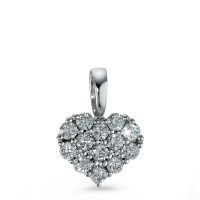 Anhänger 750/18 K Weissgold Diamant 0.18 ct, 13 Steine, Brillantschliff, w-si Herz
