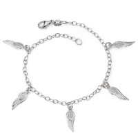 Armband Silber rhodiniert Flügel 19 cm