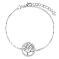 Armband Silber rhodiniert Lebensbaum 16-19 cm verstellbar Ø14 mm