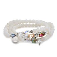 Armband Silber Achat weiss 20 cm
