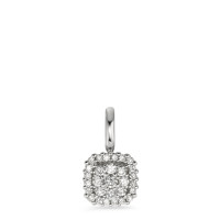 Anhänger 750/18 K Weissgold Diamant weiss, 0.25 ct, 29 Steine, Brillantschliff, w-si Ø8 mm