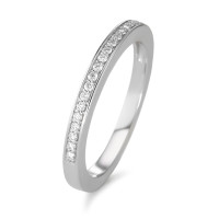 Memory Ring 750/18 K Weissgold Diamant 0.09 ct, 19 Steine, w-si