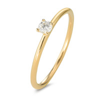 Solitär Ring 750/18 K Gelbgold Diamant 0.10 ct, w-si