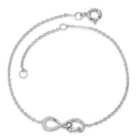 Armband Silber Zirkonia rhodiniert Infinity 17-20 cm verstellbar
