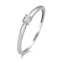 Solitär Ring 750/18 K Weissgold Diamant 0.03 ct, w-pi2