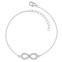 Armband Silber Zirkonia rhodiniert Infinity 16-19 cm verstellbar