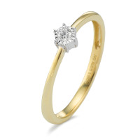 Solitär Ring 375/9 K Gelbgold Diamant 0.05 ct, w-si bicolor