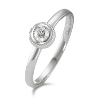 Fingerring 750/18 K Weissgold Diamant 0.15 ct, w-si
